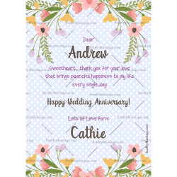 Dotted anniversary cards, Floral Save the Date, Sky Blue theme invite