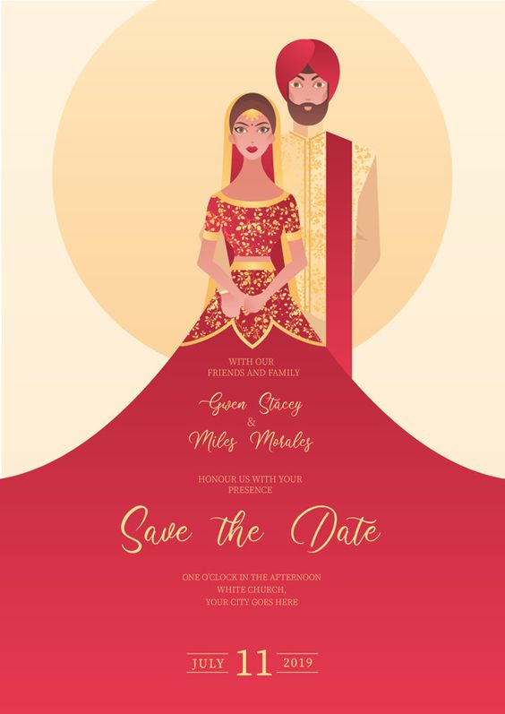Wedding Bells - Save The Date Whatsapp Card