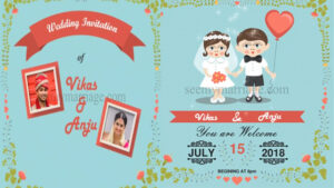 Flirty Blue - Falling Hearts And Sparkles With Sky Blue Theme Save The Date Video