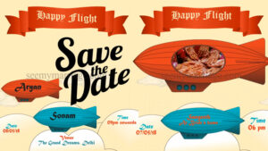 Happy Flight - A Simple Puppet Animated Flight In Sky Save The Date Wedding Invitation Video