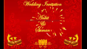 Red Me - A Golden Sparkle Red Themed Traditional Wedding Invitation Video