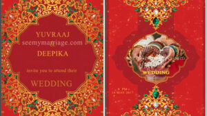 Red Sanders - A Red Theme Sparkle Animated Golden Frame With Green Stones Nawabi Tradition Save The Date Video