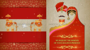 Pehla Nasha Wedding Invitation - A Sparkle Reveal Punjabi Traditional Couple And Baraat Animation With Beautiful Elephants