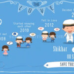 Salam - E - Ishq  -  A Muslim Couple Cute Love Story Reveal With Cartoon Animations And White Sparkle Nikah Invitation Save The