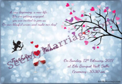 Cupid Love - Heart Leaves, Valentine Birds With Sparkle Background Save The Date Whatsapp E-card