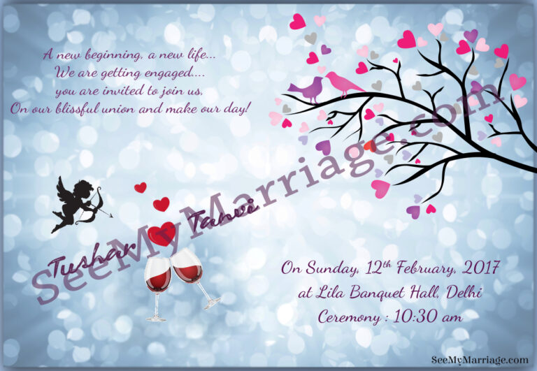 Cupid Love - Heart Leaves, Valentine Birds With Sparkle Background Save The Date Whatsapp E-card
