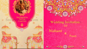 Pink Elephant - Traditional Golden Design With Antique Background Pink Theme Elephants 2d Animated Save The Date Video