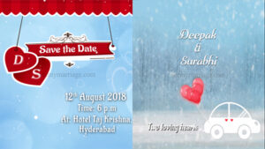 Engagement Invite - Classy Sky Blue Lillys Theme Animated Modern Save The Date Video E-card