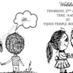 Lovely Boy And Lively Girl - Sketch Type Cartoon Animated Black And White Theme Wedding Save The Date Invitation Video E-card