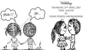 Lovely Boy And Lively Girl - Sketch Type Cartoon Animated Black And White Theme Wedding Save The Date Invitation Video E-card