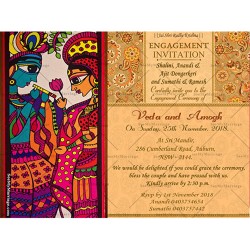 Radha Krishna theme Hindu wedding save the date, invitation card for whatsapp, unique hindu cards