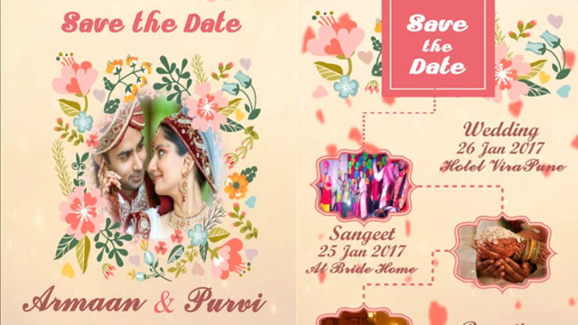 Everlasting Florals - A Falling Flowers With Dazzling Creamy Background Theme Wedding, Phere, Save The Date, Instagram, Modern,