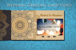 Modern Medium Type Floral Theme Button Type Lcd Display Video Wedding Card