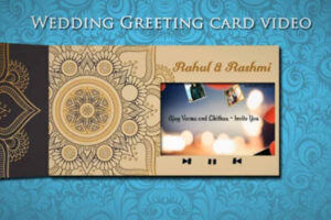 Modern Medium Type Floral Theme Button Type Lcd Display Video Wedding Card
