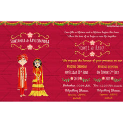 Pink Theme Traditional Tamil Wedding Save The Date Invitation Whatsapp Invitation E-card