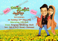 Dilwale Dulhania Le Jayenge Theme Caricature Wedding Save The Date E-card