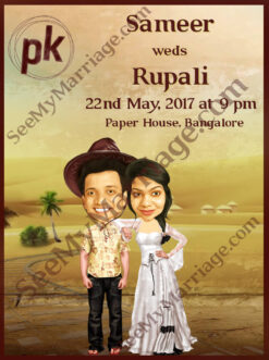 Prem Kahani - Pk Theme Caricature Save The Date Wedding E-card