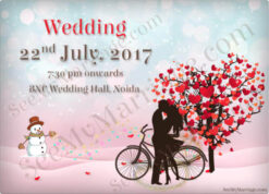 Ice Age Love - Couple Cartoon With Winter Theme And Love Tree Wedding Save The Date Whatsapp E-card Invitation