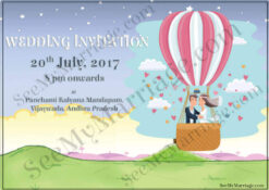 La La Land - A Destination Wedding Save The Date Invitation Whatsapp E-card With Couple In Hot Air Ballon