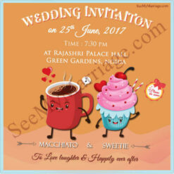 Cafberry - A Sweet Wedding Whatsapp E-card Invitation With Cup Cake And Coffee Cup