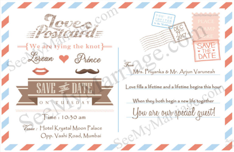 Weddingram - Letter Type Simple Trendy Wedding Save The Date Invitation Whatsapp E-card