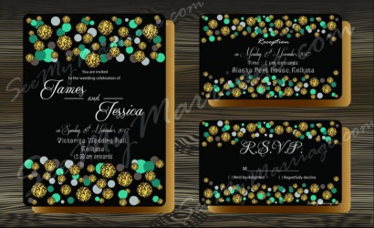 Modern wedding invite, black invite cards, dotted designs