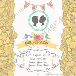 Showered With Love - Birds And Floral Decorated Wedding Save The Date Whatsapp Invitation E-card