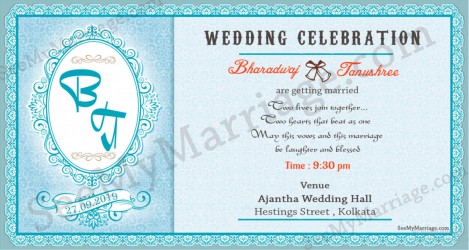 Christian wedding save the date invitation card, Blue theme cards