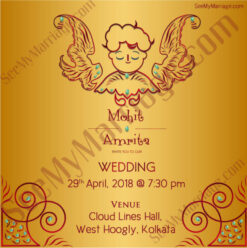 Cupid's Gift - A Golden Theme Modern Wedding Save The Date Whatsapp Invitation E-card