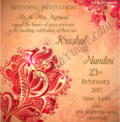 Hibiscus Heaven - Red Theme Royal Wedding Whatsapp Invitation E-card