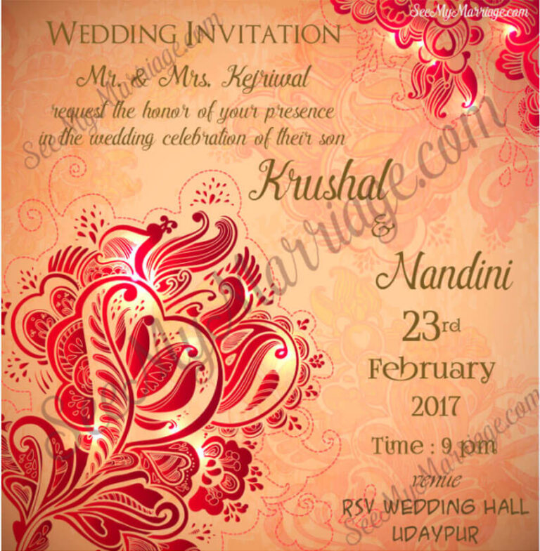 Hibiscus Heaven - Red Theme Royal Wedding Whatsapp Invitation E-card