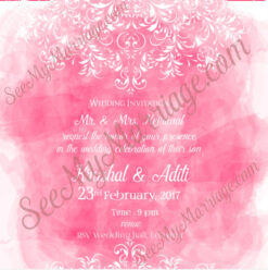Rosy Rain - Pink Theme Save The Date Wedding Whatsapp Invitation E-card
