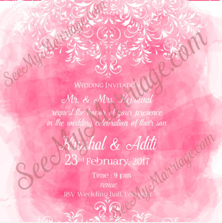 Rosy Rain - Pink Theme Save The Date Wedding Whatsapp Invitation E-card