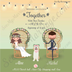 Final Destination - Save The Date Wedding Whatsapp Invitation E-card With Cartoon Couple