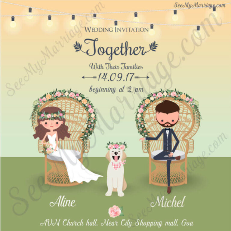 Final Destination - Save The Date Wedding Whatsapp Invitation E-card With Cartoon Couple