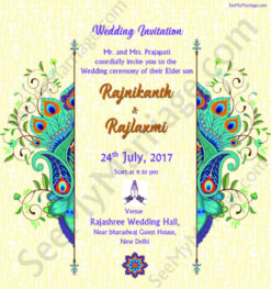 Invitation From Peacock - Traditional Decorated Beautiful Wedding Save The Date Invitation Whatsapp E-card
