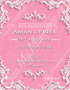 Awesome Creamy Pink Theme Royal Wedding Save The Date Invitation E-card Invitation For Whatsapp