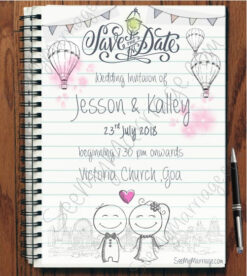 Grab Your Pencils - For Our Wedding : Notebook Style Sketch Type Modern Zoo Zoo Type Funky Save The Date Whatsapp E-card Invita