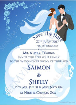 Men In Black - Women In White :  A Beautiful Marrying Couple Wedding Save The Date Whatsapp E-card Invitation