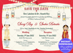 Bride Of Bengal - A Cute Bengali Couple Theme Traditional Wedding Save The Date Whatsapp Invitation E-card