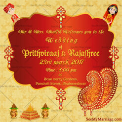 Golden Gems - Cute Indian Couple Decorated Wedding Save The Date Invitation E-card