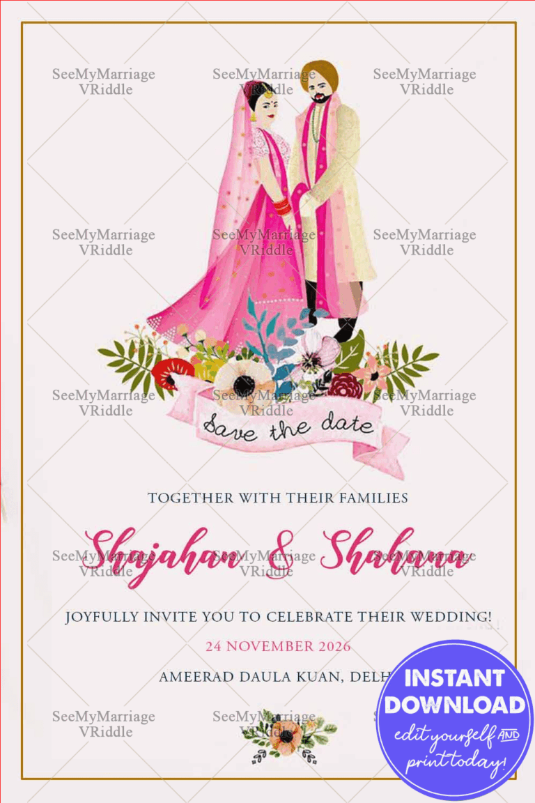 Jodhaa Akbar - Traditional Indian Wedding Save The Date Whatsapp E-card Invitation