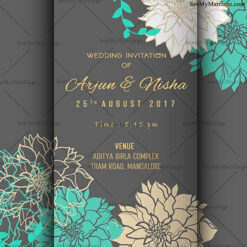 Luxuries Vintage Floral Decorated Wedding Save The Date Invitation E-card