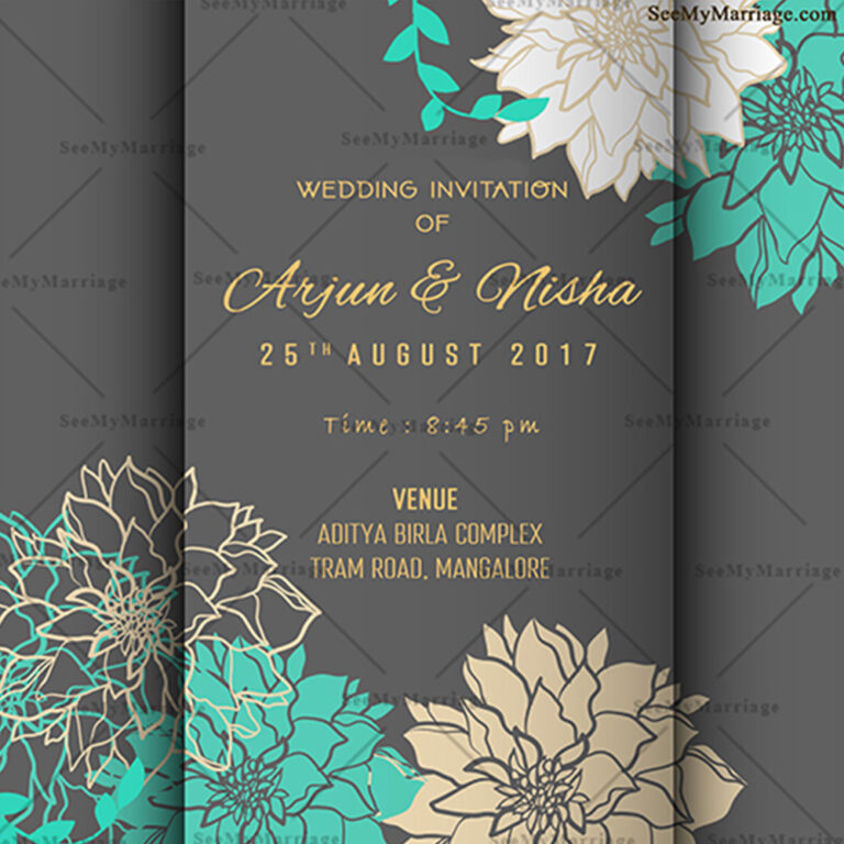 Luxuries Vintage Floral Decorated Wedding Save The Date Invitation E-card