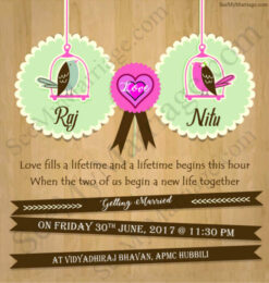 Twitter Birds - A Stylish Chocolate Theme Wedding Save The Date Whatsapp E-card Invitation