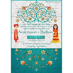 Vintage Vows - Beautiful Floral Decorated With Milky Background Cute Traditional Indian Couple Wedding Save The Date Whatsapp I
