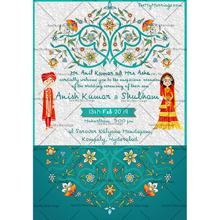 Vintage Vows - Beautiful Floral Decorated With Milky Background Cute Traditional Indian Couple Wedding Save The Date Whatsapp I