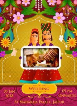 Traditionally Yours - A Royal North Indian Style With Cartoon Couple Inviting Wedding Save The Date Video