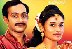 Cariccature Painting Sketch For Couples - Annvirsary, Wedding gift