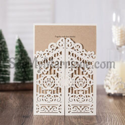 Simple Laser Cut Wedding Card - Pack Of 100
